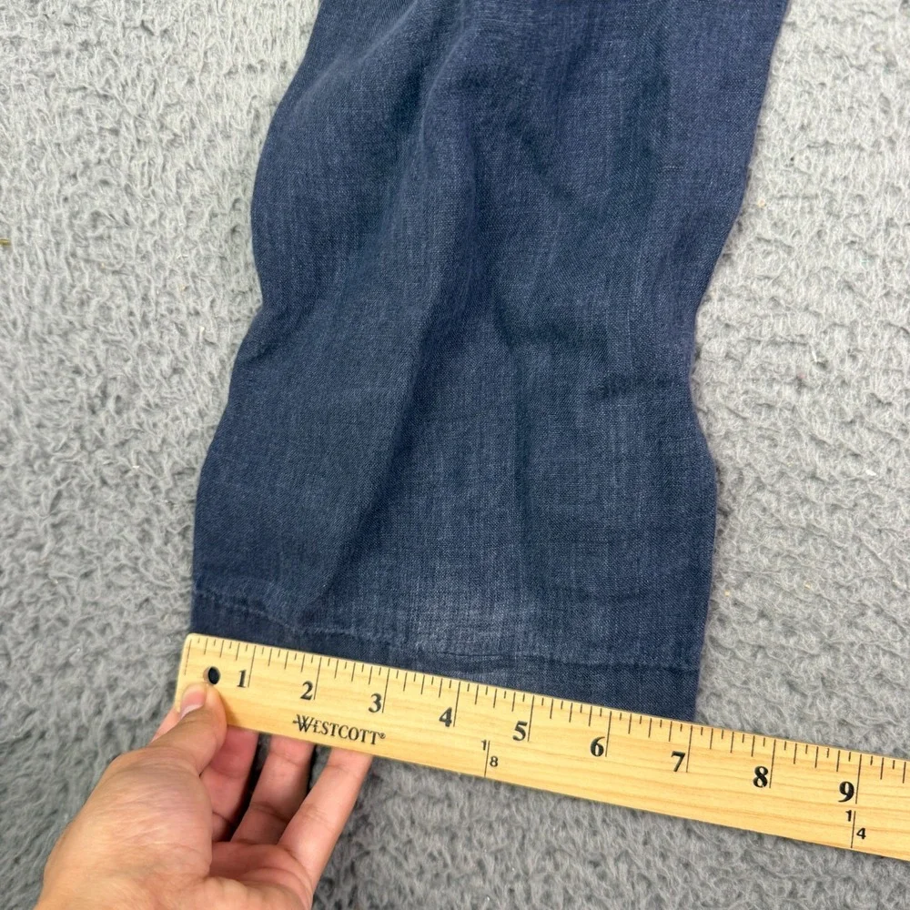 Banana Republic 100% Linen Pants Mens 30x30 Blue Chino Beach Drawstring Straight